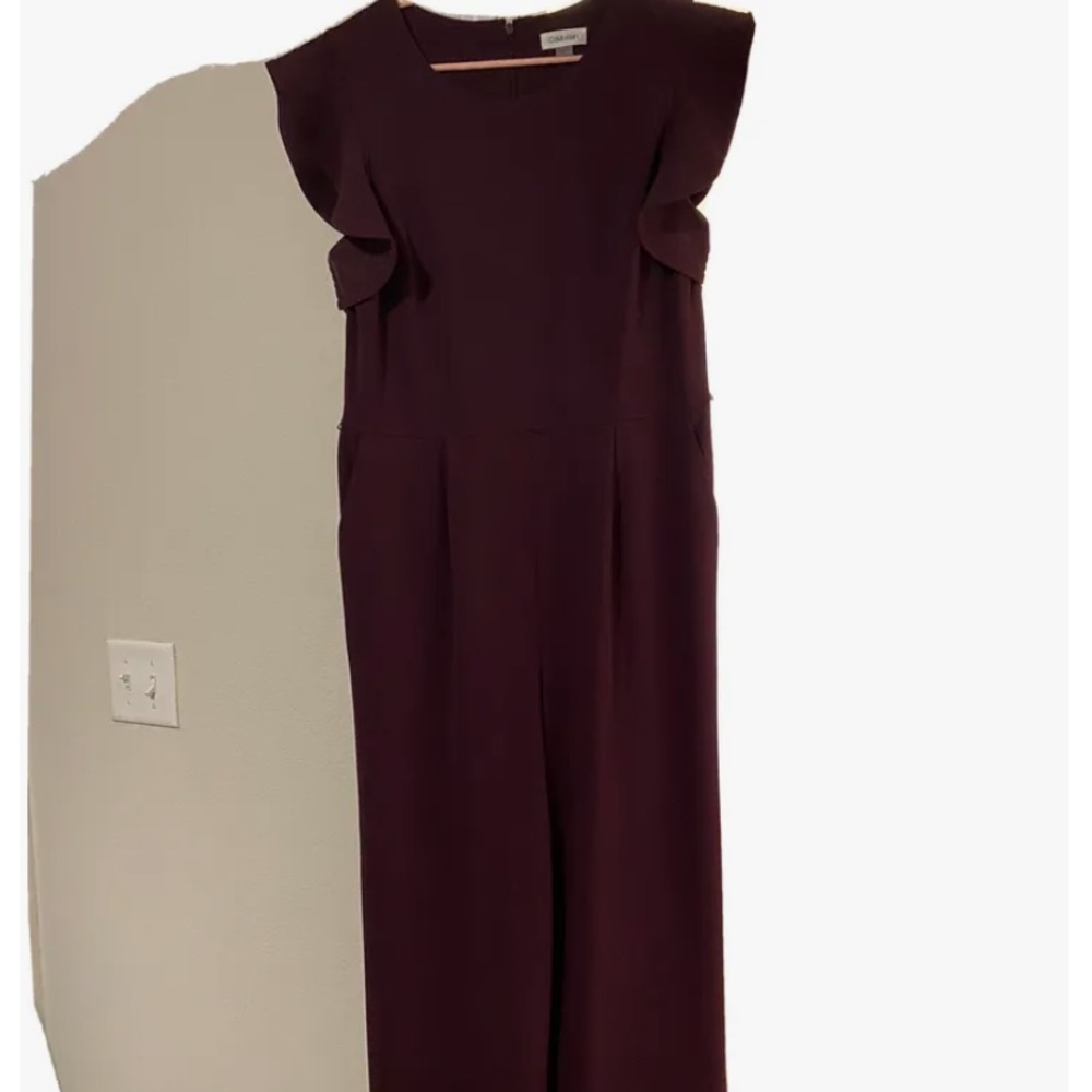 Calvin Klein burgundy jumpsuit